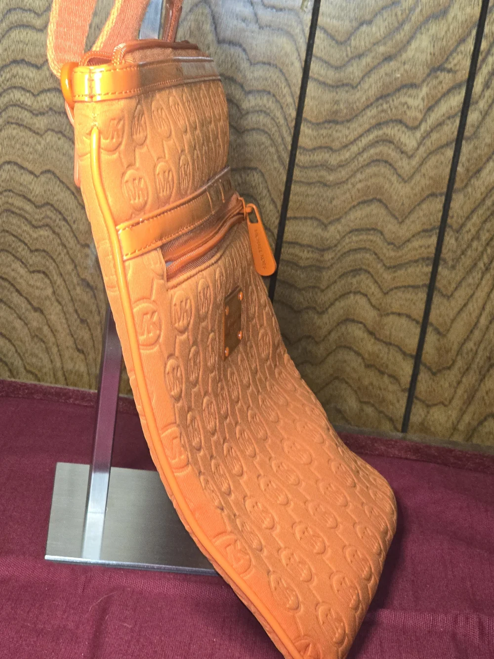 Michael Kors Orange Embossed Crossbody Bag